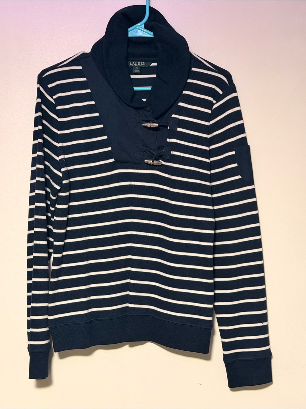 Ralph Lauren - Navy & White Striped Toggle Pullover